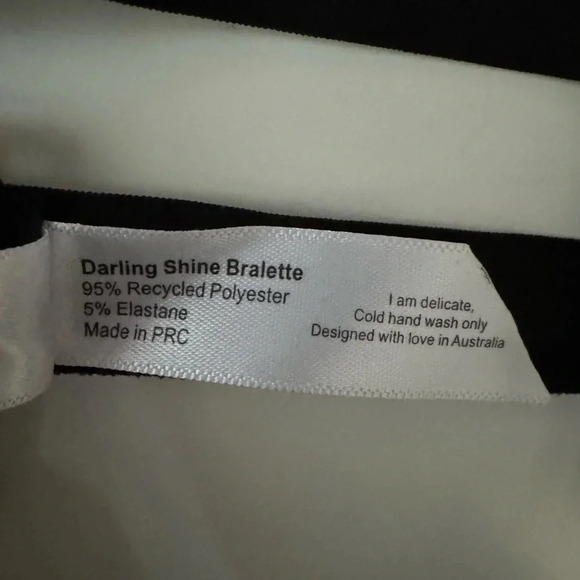 NWT Nat’v Basics Darling Shine Mesh Bralette Black size Large - Picture 7 of 8